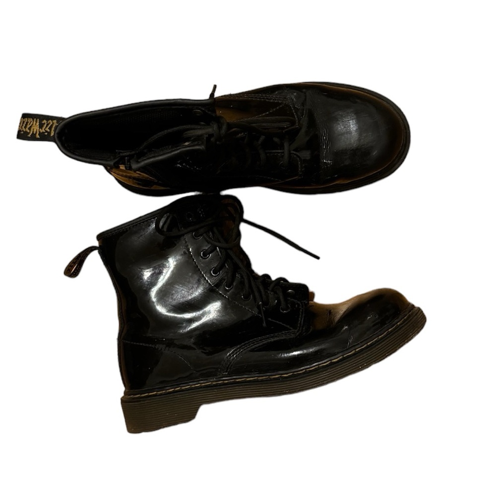Dr. Martens Black Patent Leather Combat Boots